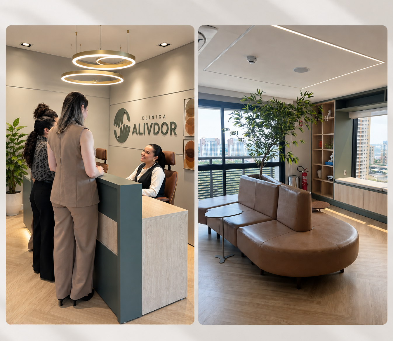 Recepção e sala de espera da Clínica Alivdor